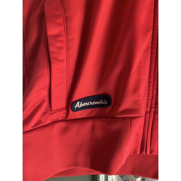 Vintage Abercrombie & Fitch Full Zip Track Jacket Mens Size Red Blue Large Y2K - Picture 6 of 14
